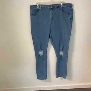 Plus size light washed ripped nasty gal jeans